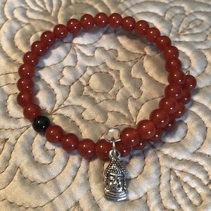 Bracelet with Red Carnelian and Buddha charm
